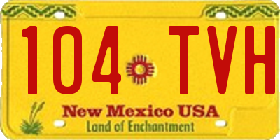 NM license plate 104TVH