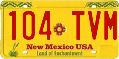 NM license plate 104TVM
