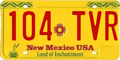 NM license plate 104TVR