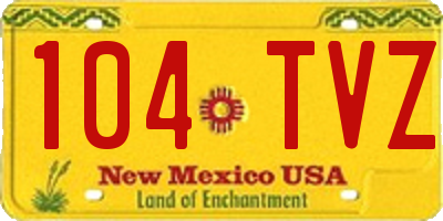 NM license plate 104TVZ
