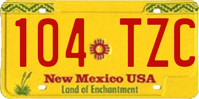 NM license plate 104TZC