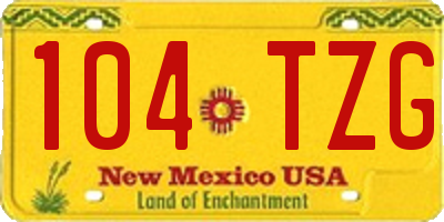 NM license plate 104TZG