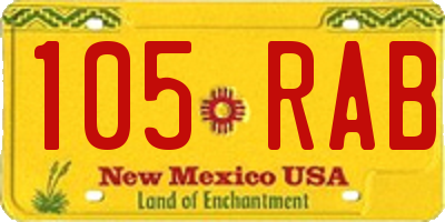 NM license plate 105RAB