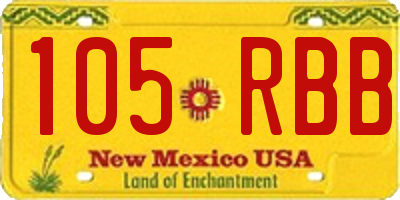 NM license plate 105RBB