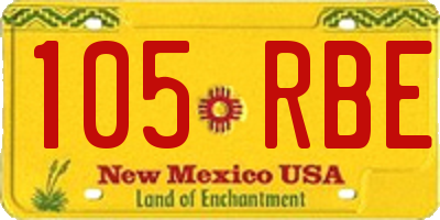 NM license plate 105RBE