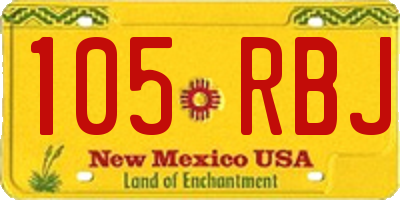 NM license plate 105RBJ