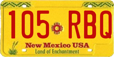 NM license plate 105RBQ