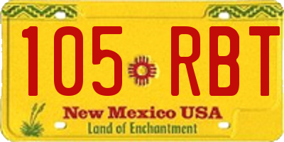 NM license plate 105RBT