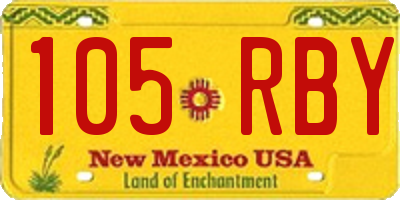 NM license plate 105RBY