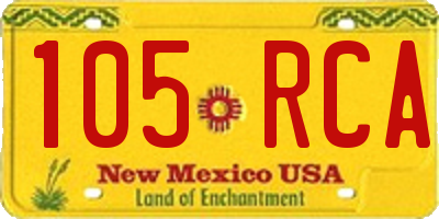 NM license plate 105RCA