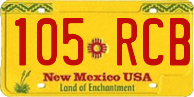 NM license plate 105RCB