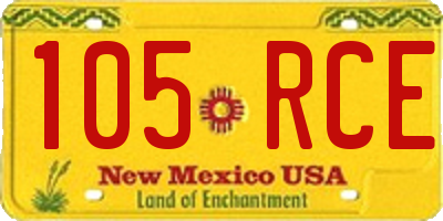 NM license plate 105RCE