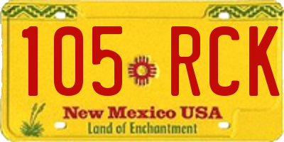NM license plate 105RCK