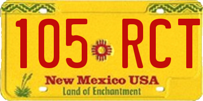 NM license plate 105RCT