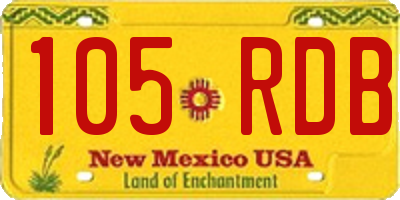 NM license plate 105RDB