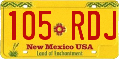 NM license plate 105RDJ