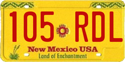 NM license plate 105RDL
