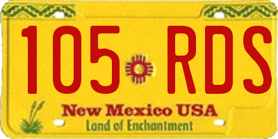 NM license plate 105RDS