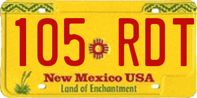 NM license plate 105RDT