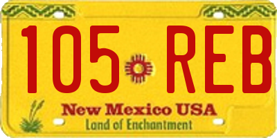 NM license plate 105REB