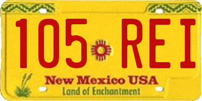 NM license plate 105REI