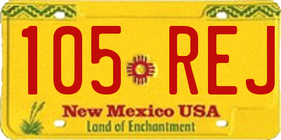 NM license plate 105REJ