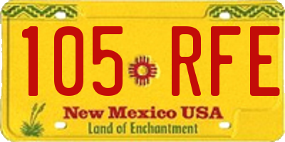 NM license plate 105RFE