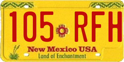 NM license plate 105RFH