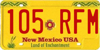 NM license plate 105RFM