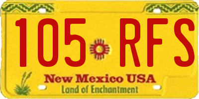 NM license plate 105RFS