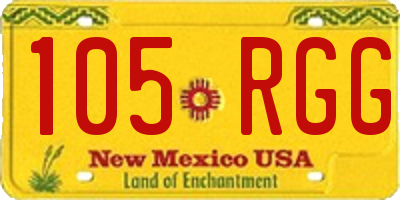 NM license plate 105RGG