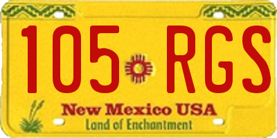 NM license plate 105RGS