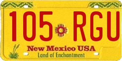 NM license plate 105RGU