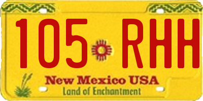 NM license plate 105RHH