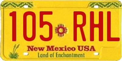 NM license plate 105RHL