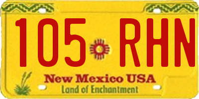 NM license plate 105RHN