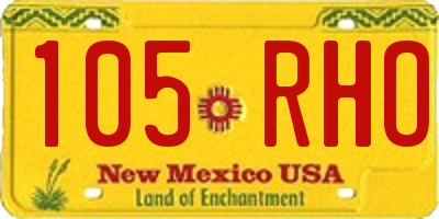 NM license plate 105RHO