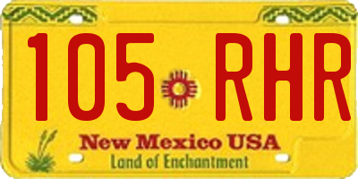 NM license plate 105RHR