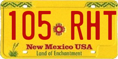 NM license plate 105RHT