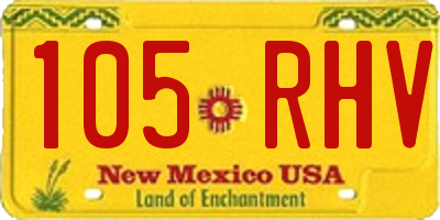 NM license plate 105RHV