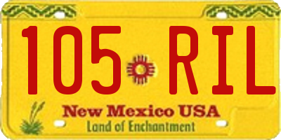 NM license plate 105RIL