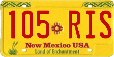 NM license plate 105RIS
