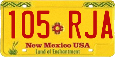 NM license plate 105RJA