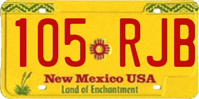 NM license plate 105RJB