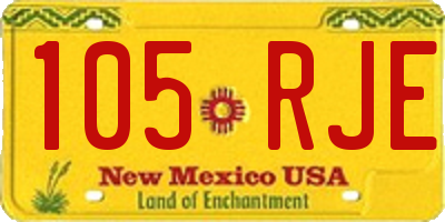 NM license plate 105RJE