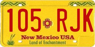 NM license plate 105RJK