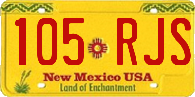 NM license plate 105RJS
