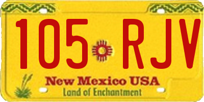 NM license plate 105RJV