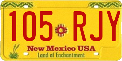 NM license plate 105RJY