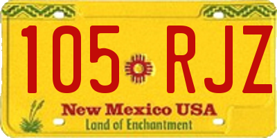 NM license plate 105RJZ